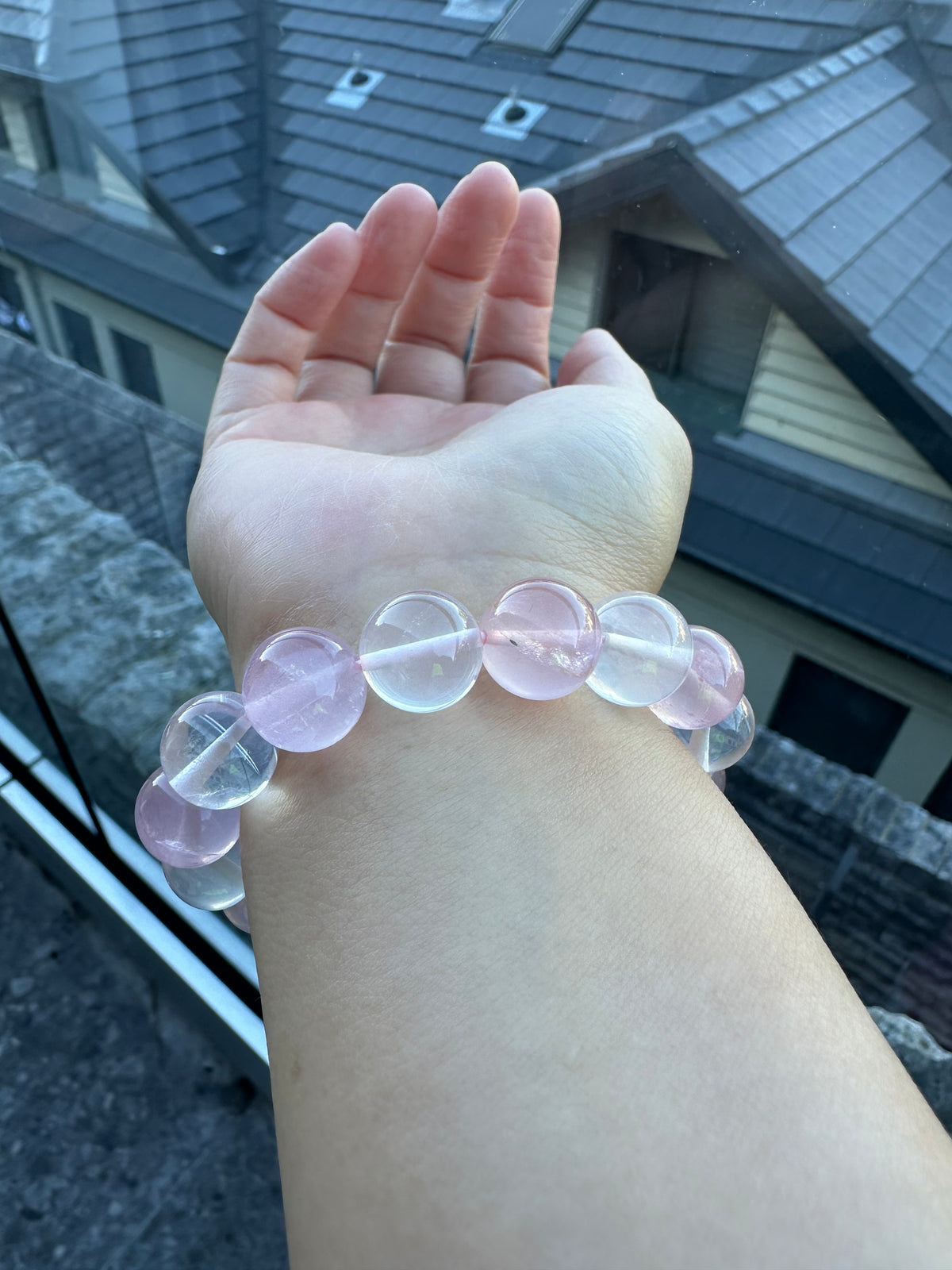 Mozambique Rose Quartz Bracelet | Natural Love Crystal