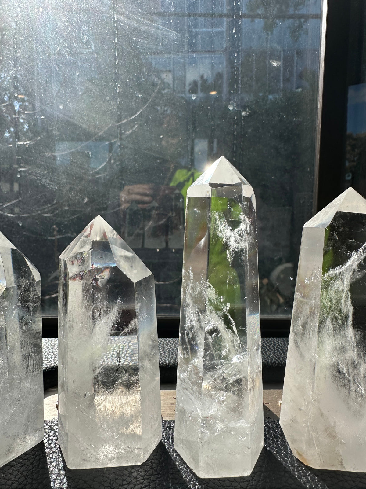 Large polished Clear Quartz crystal point from another angle