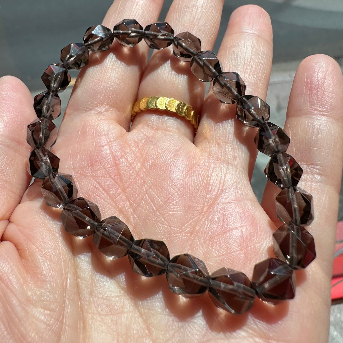 Ice Obsidian Bracelet | Faceted 8mm Beads