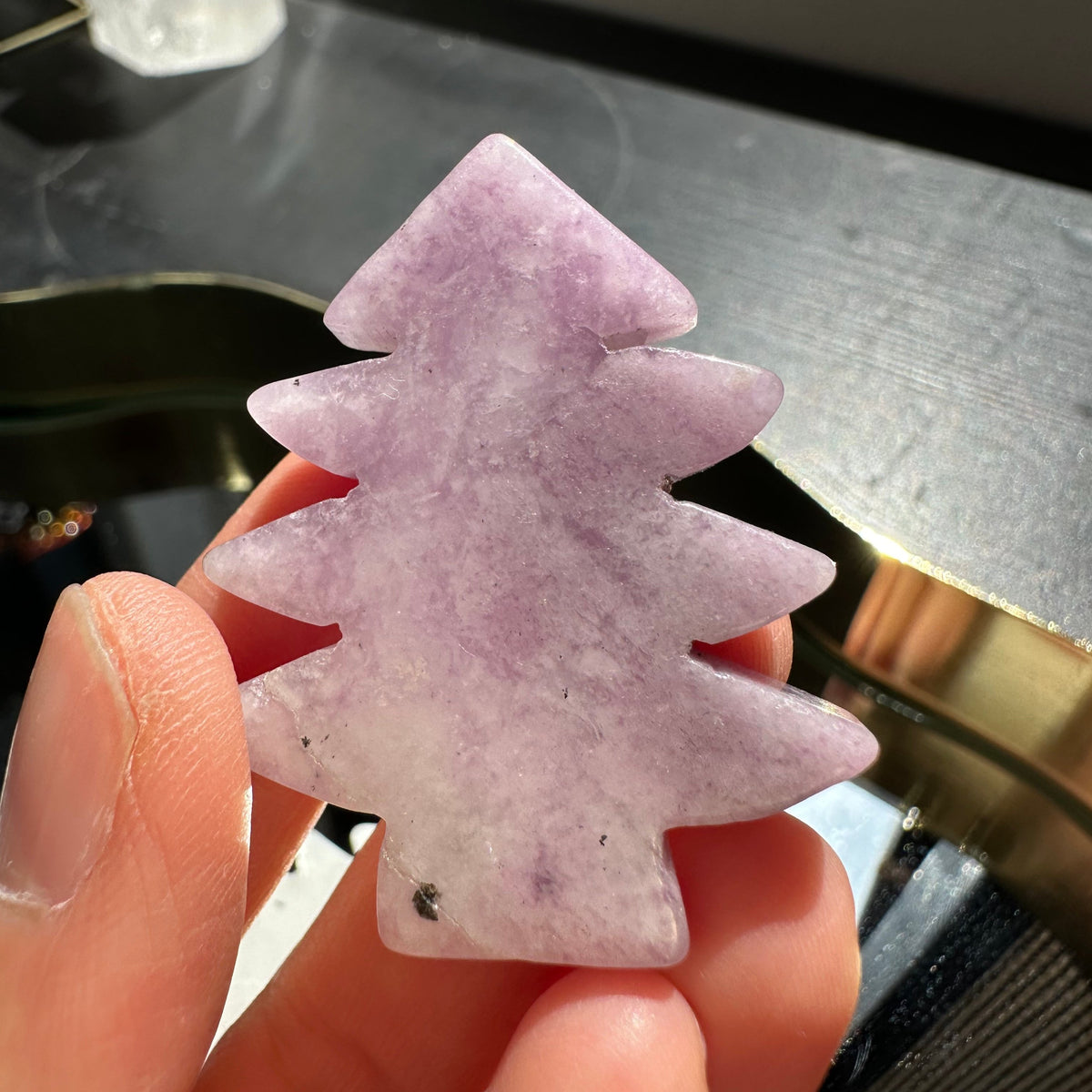 Crystal Christmas Tree | Clear Quartz, Obsidian or Lepidolite 4cm