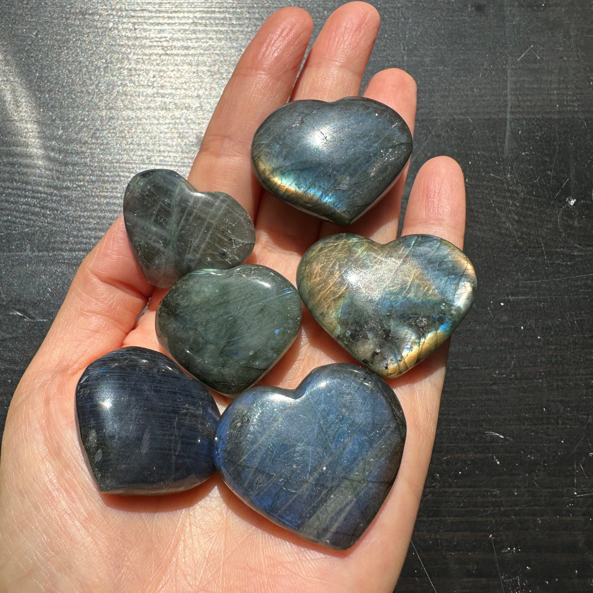 Labradorite Heart | Natural Flash Crystal 2–4cm