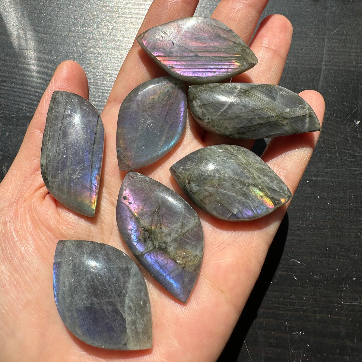 Purple Labradorite Cabochon | Natural Flash Stone 3.5–5cm
