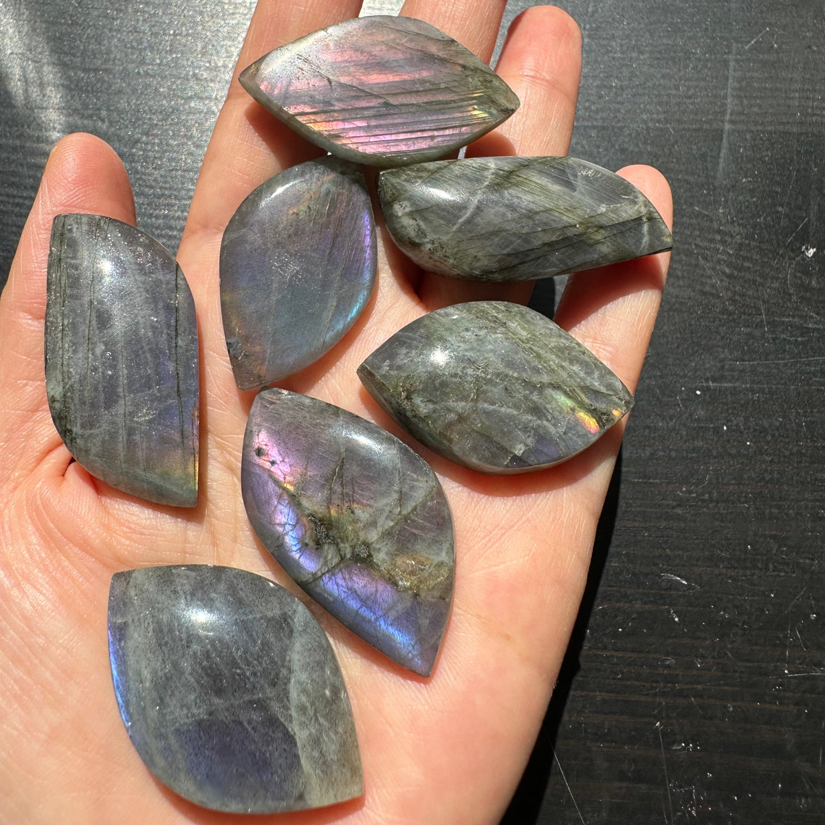 Purple Labradorite Cabochon | Natural Flash Stone 3.5–5cm