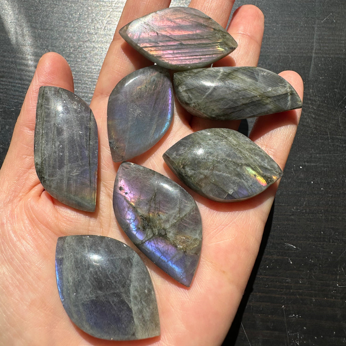 Purple Labradorite Cabochon | Natural Flash Stone 3.5–5cm