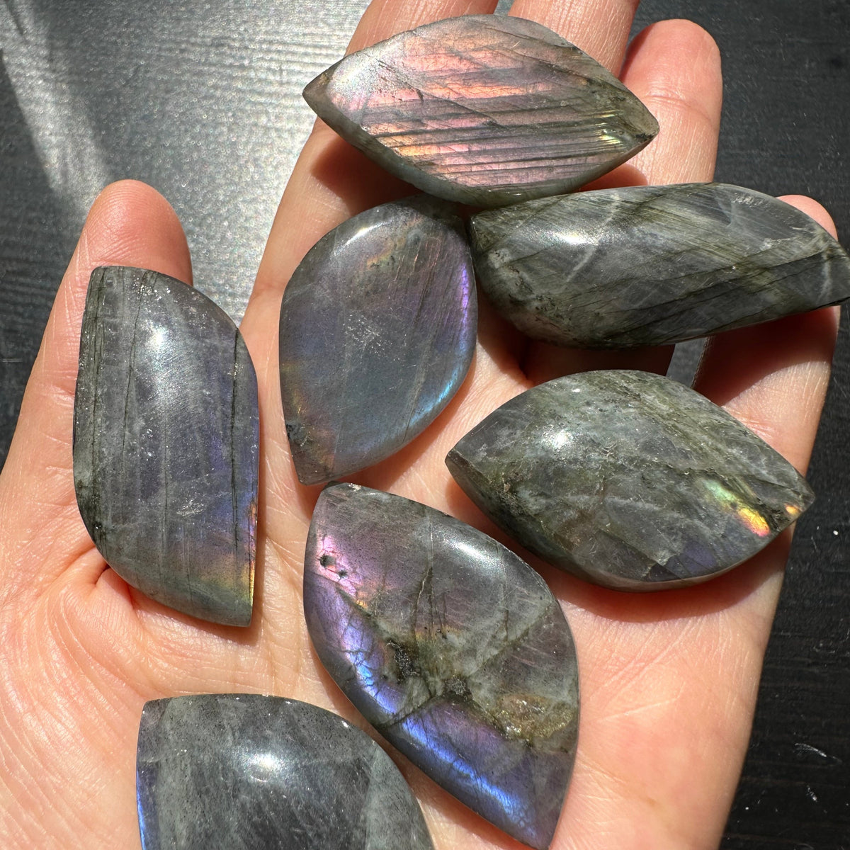 Purple Labradorite Cabochon | Natural Flash Stone 3.5–5cm