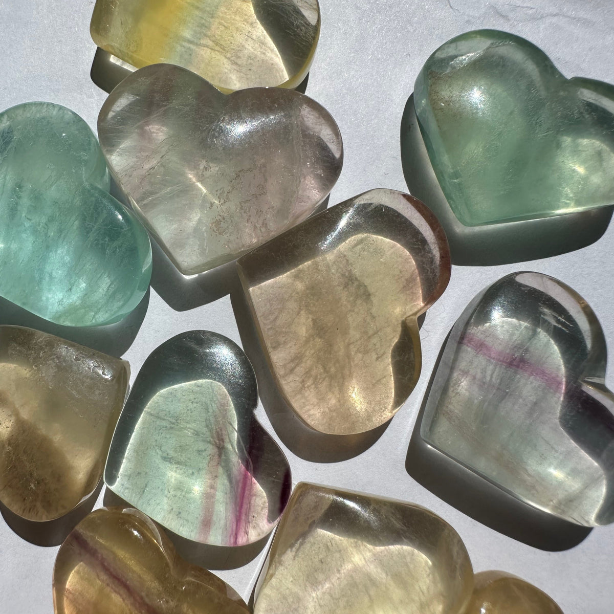 Fluorite Heart | Natural Crystal Carving 3–4cm