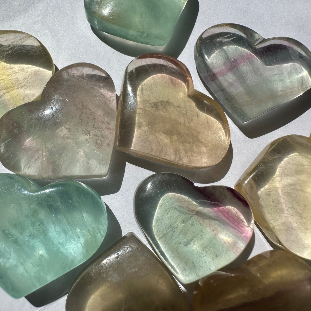 Fluorite Heart | Natural Crystal Carving 3–4cm