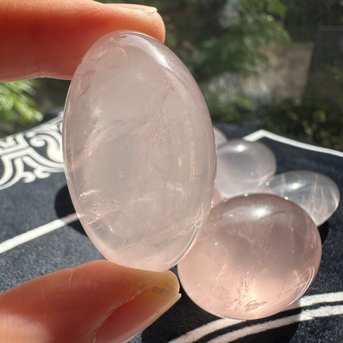 Mozambique Rose Quartz Tumbled Stones – Natural Pink Crystal product photo 3