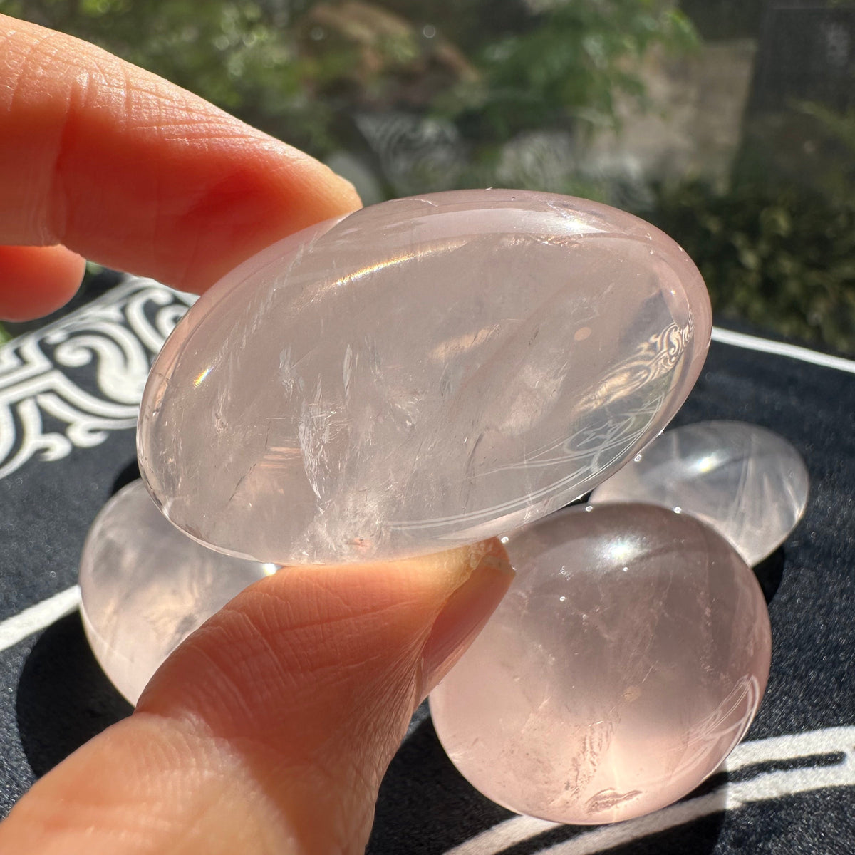 Mozambique Rose Quartz Tumbled Stones – Natural Pink Crystal product photo 2