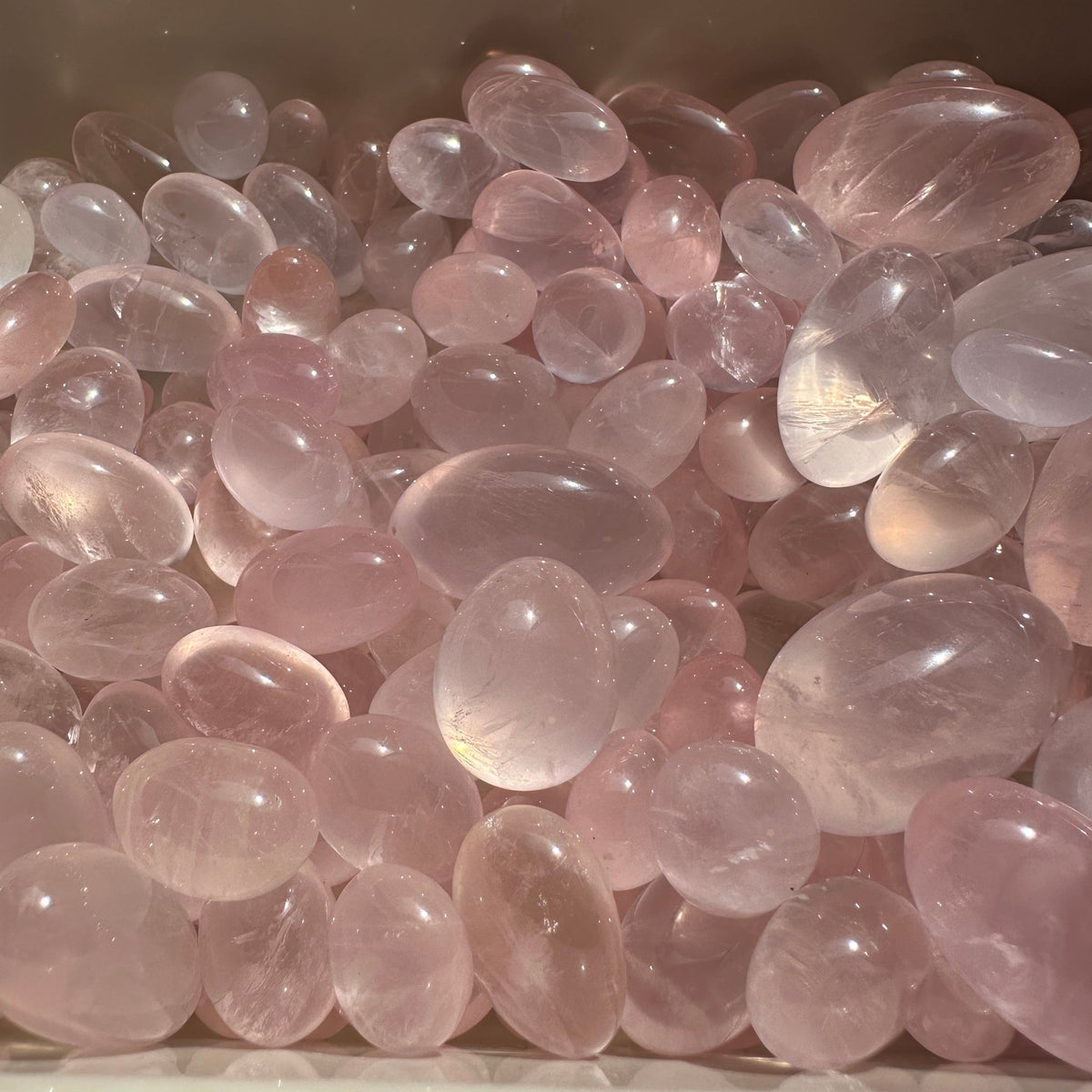 Mozambique Rose Quartz Tumbled Stones – Natural Pink Crystal product photo 9