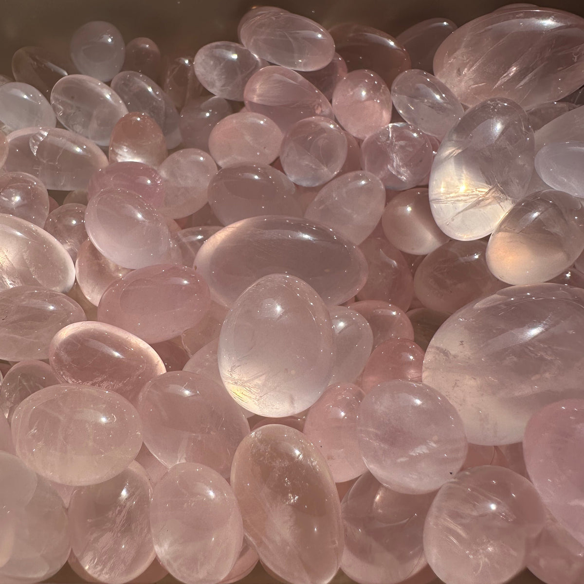 Mozambique Rose Quartz Tumbled Stones – Natural Pink Crystal product photo 5