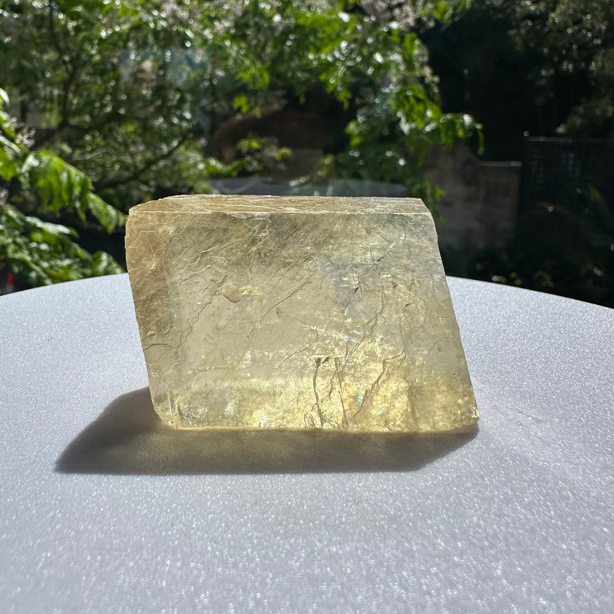 Yellow Calcite Cube | Natural Polished Stone