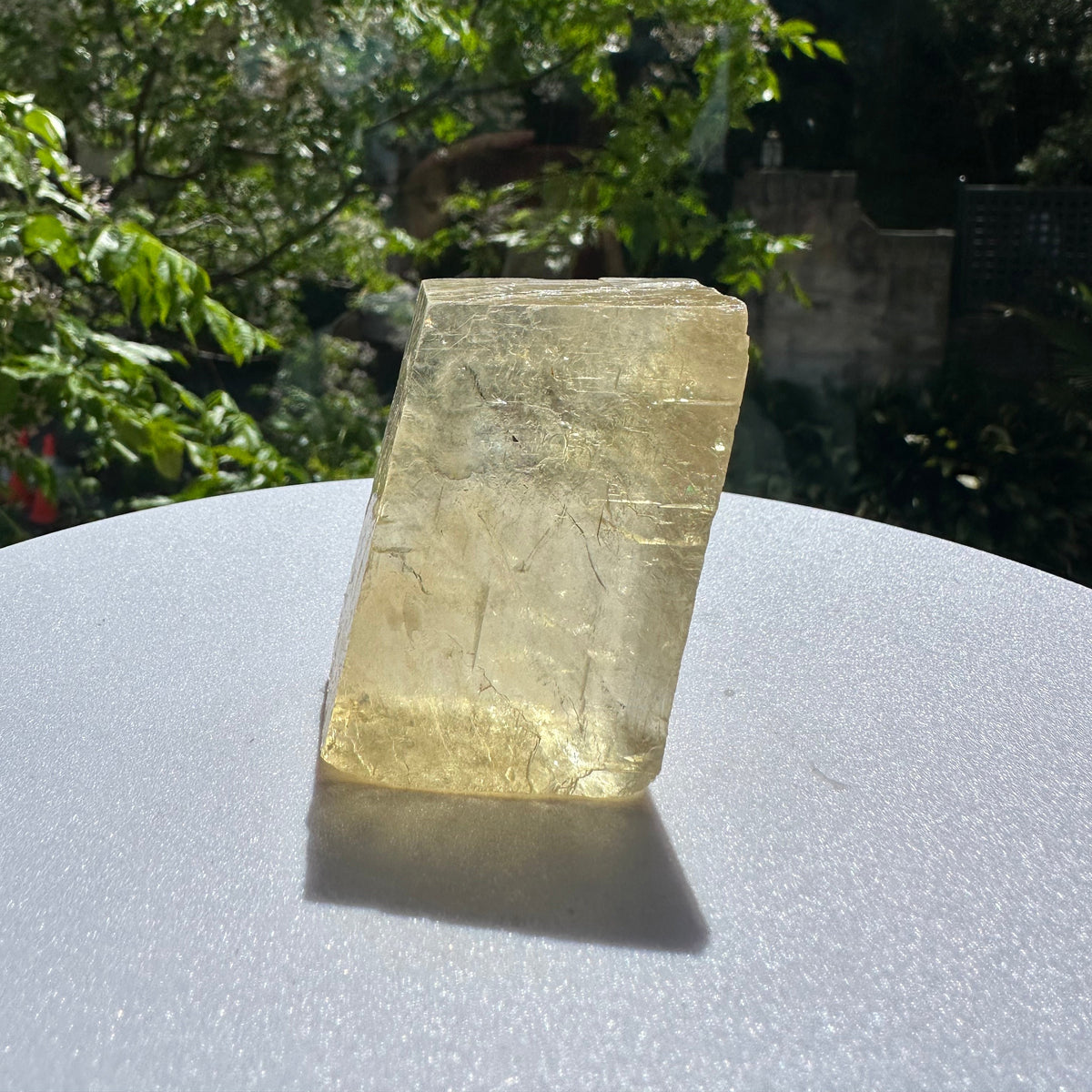Yellow Calcite Cube | Natural Polished Stone