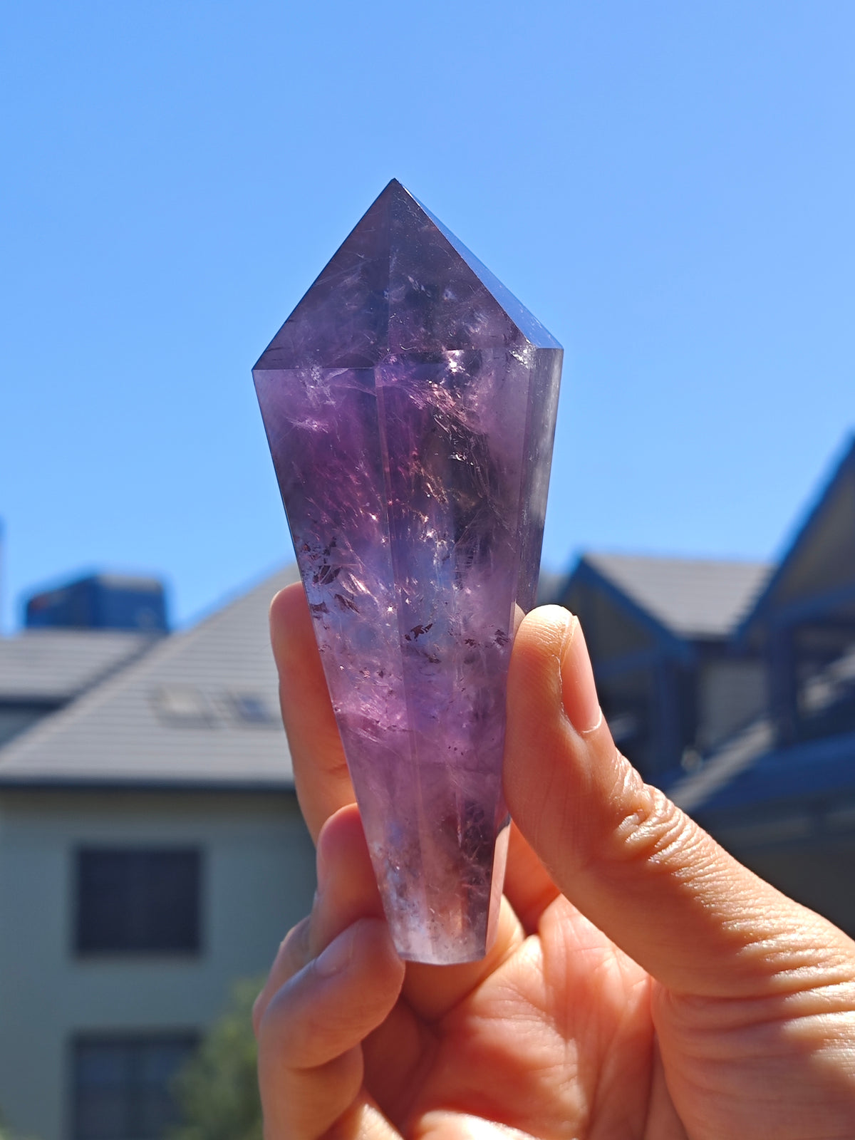 Brazilian Amethyst Wand, Natural Crystal Point – alternate view 2