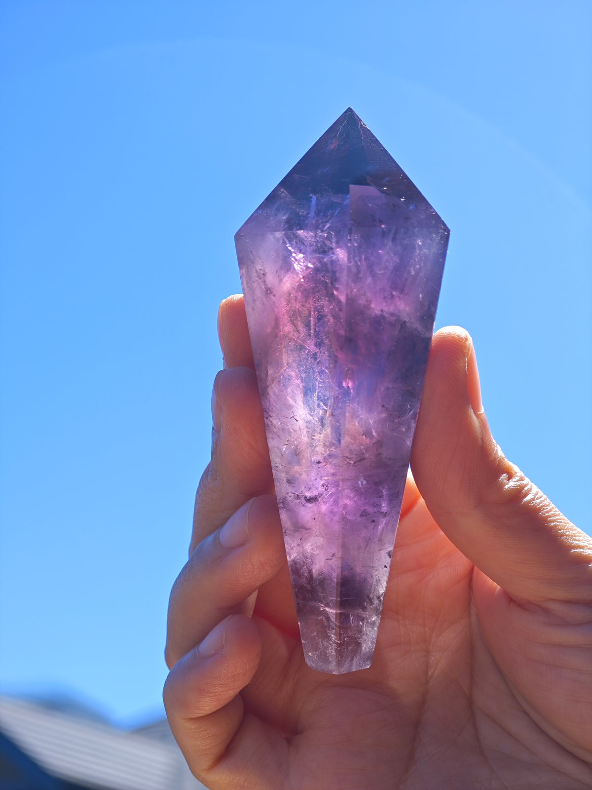 Brazilian Amethyst Wand, Natural Crystal Point – alternate view 3