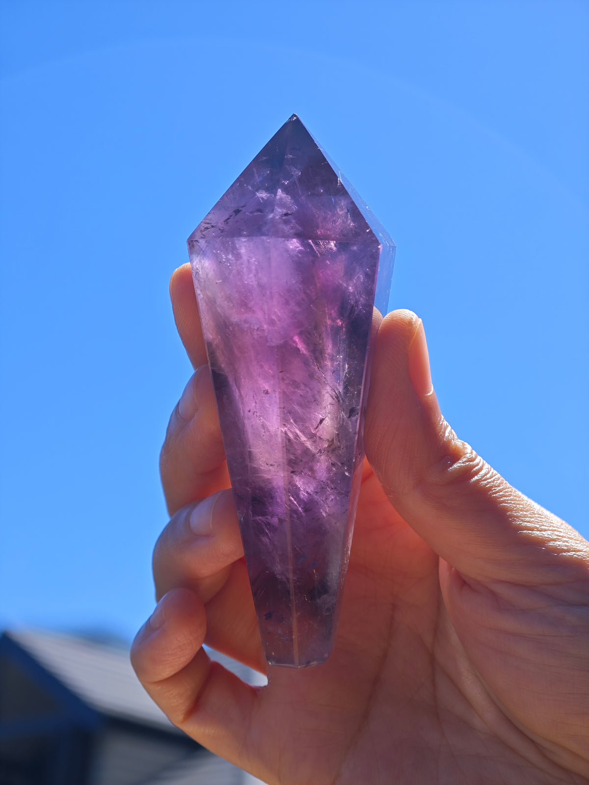 Brazilian Amethyst Wand, Natural Crystal Point – alternate view 4
