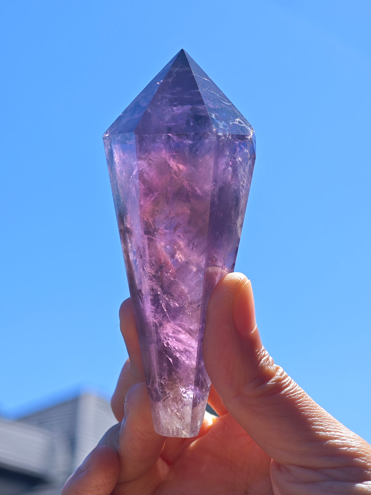 Brazilian Amethyst Wand, Natural Crystal Point – alternate view 5