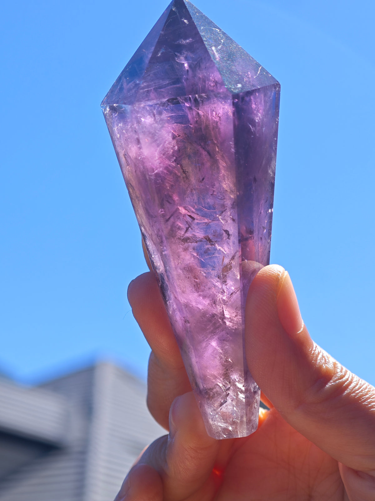 Brazilian Amethyst Wand, Natural Crystal Point – alternate view 6