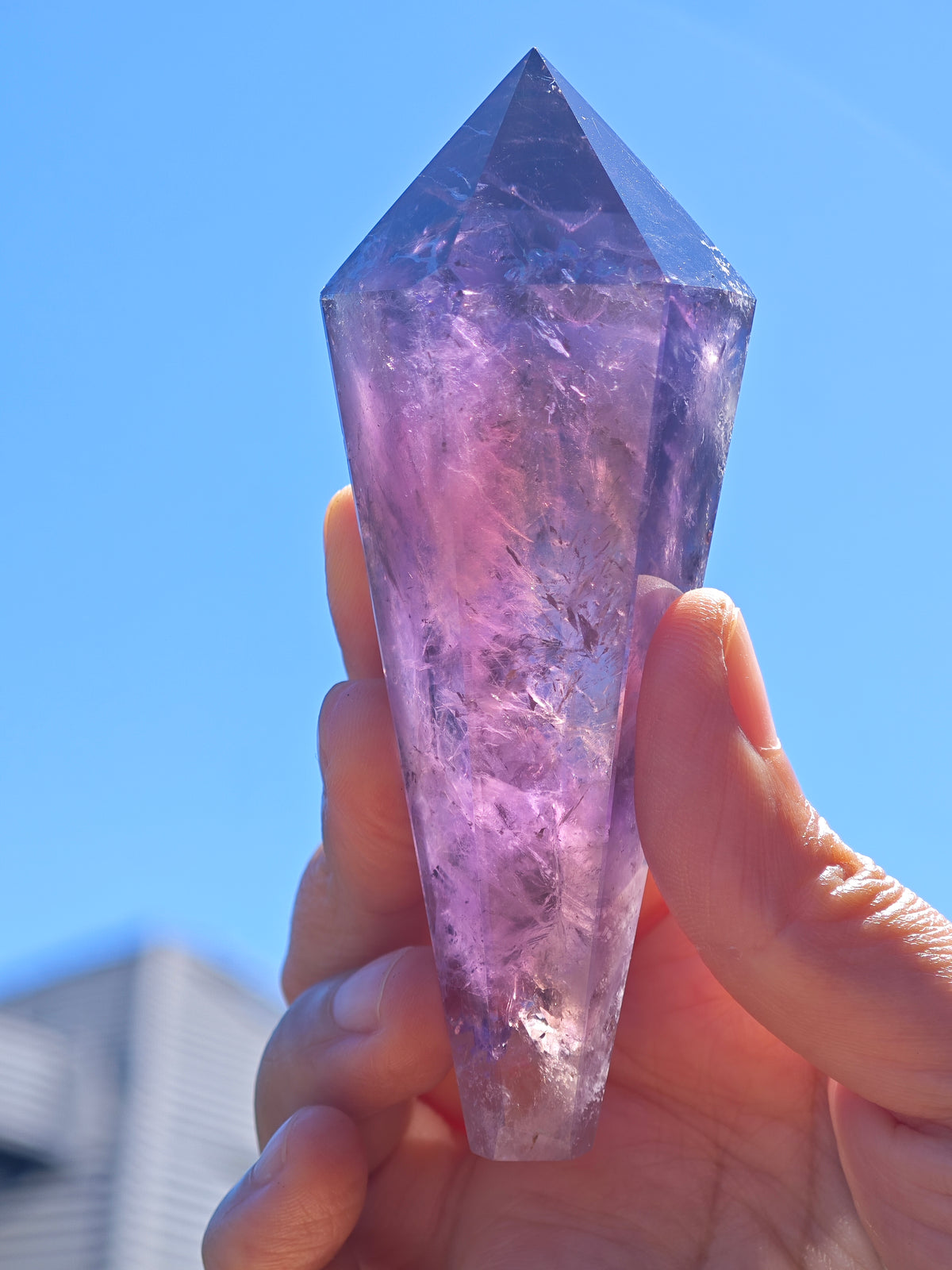 Brazilian Amethyst Wand, Natural Crystal Point – alternate view 7