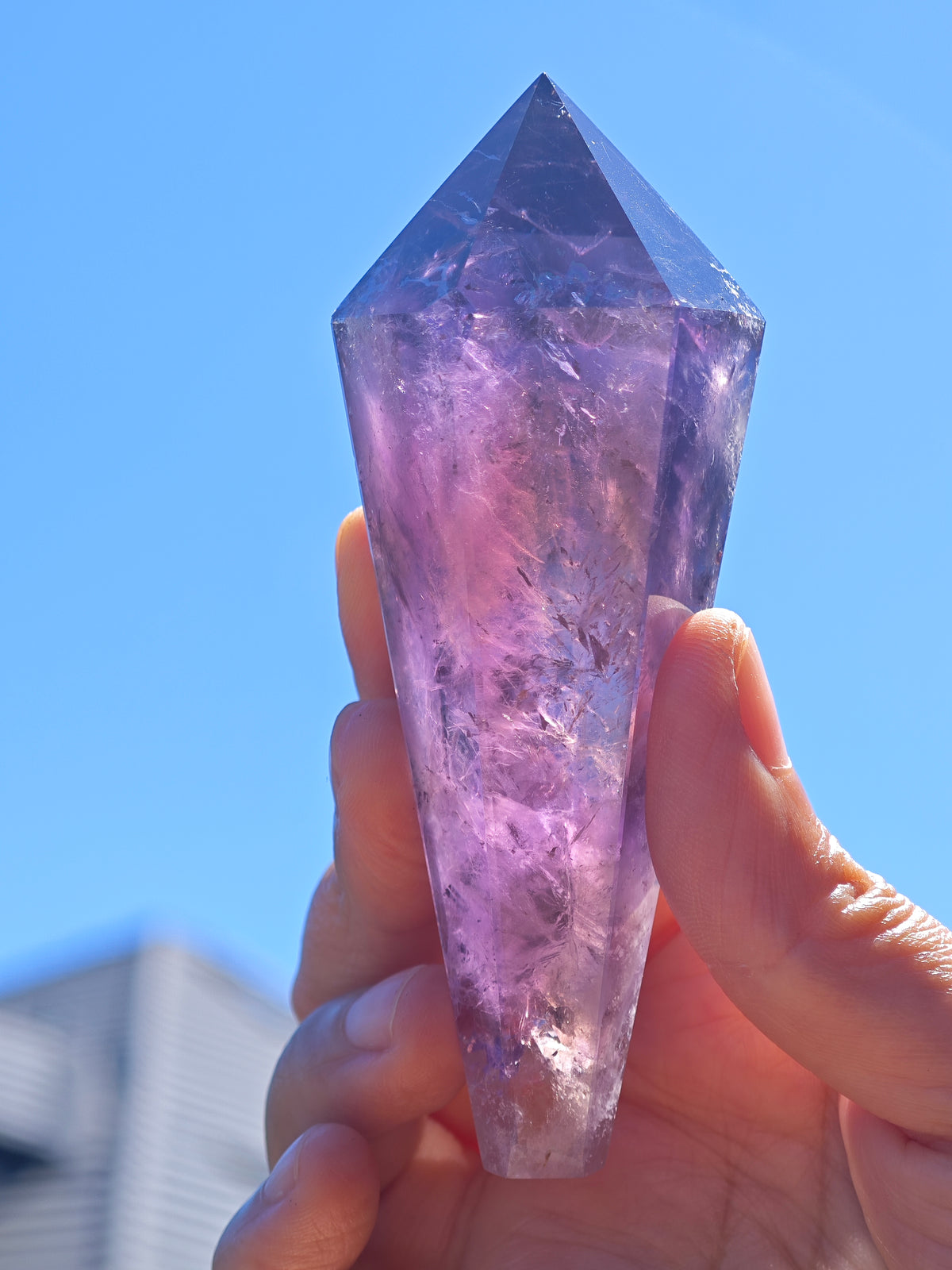 Brazilian Amethyst Wand, Natural Crystal Point – alternate view 8