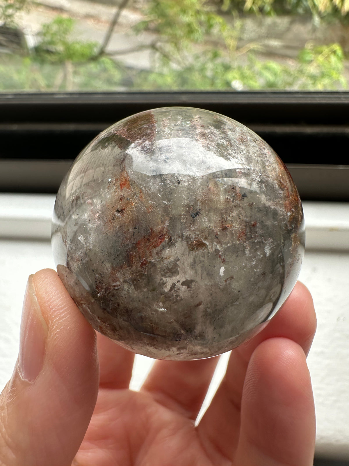 Garden Quartz Sphere | Lodolite Scenic Quartz Crystal Ball