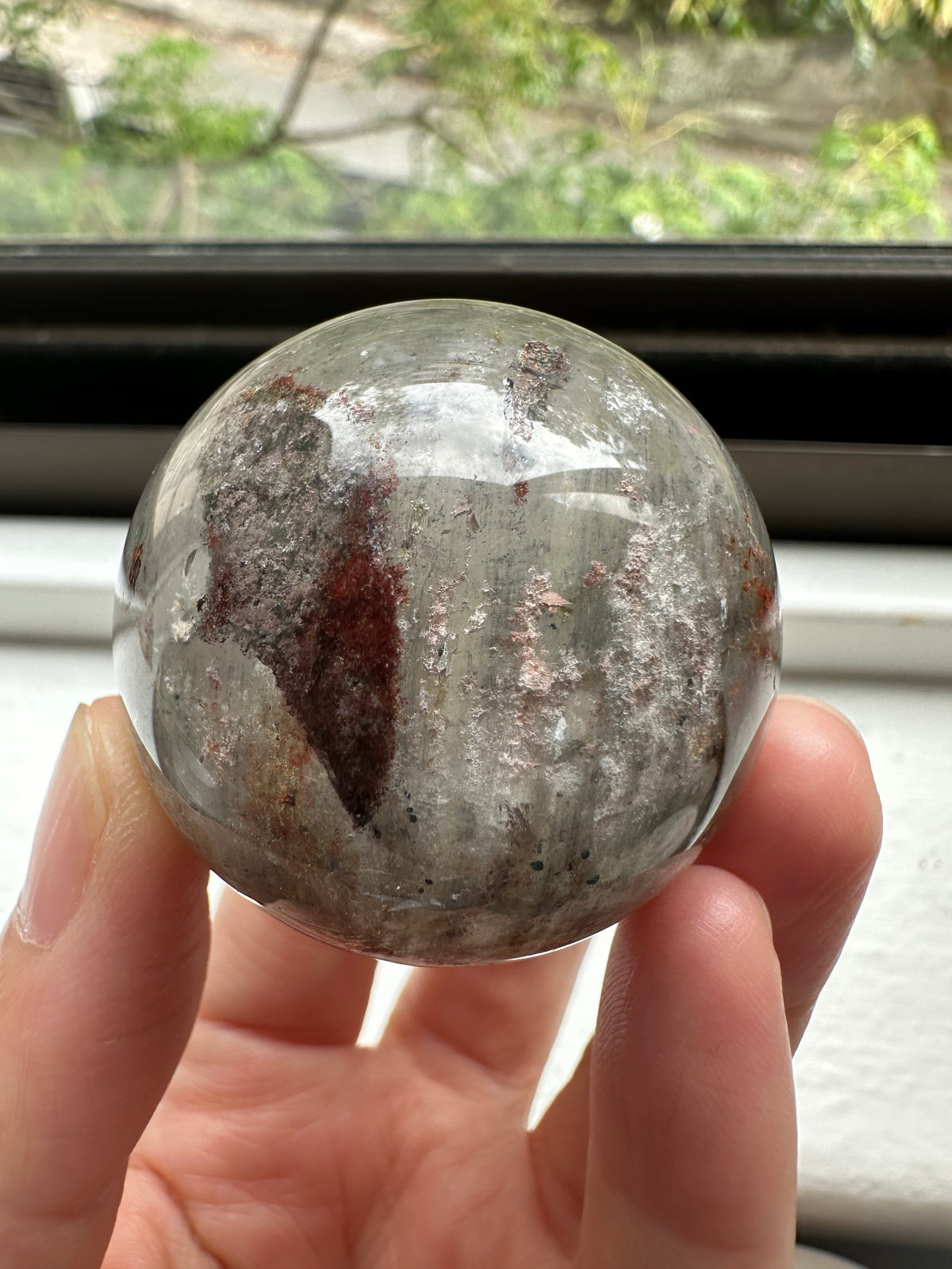 Garden Quartz Sphere | Lodolite Scenic Quartz Crystal Ball