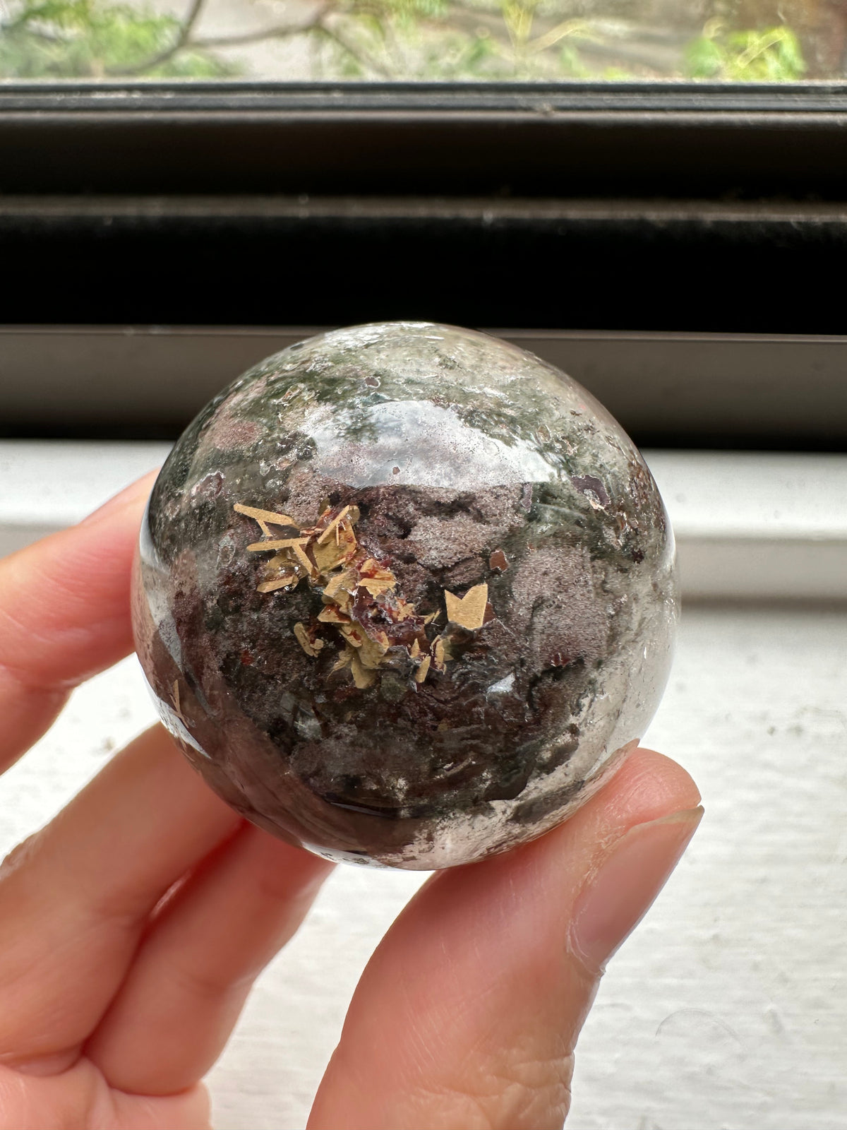 Garden Quartz Sphere | Lodolite Scenic Quartz Crystal Ball