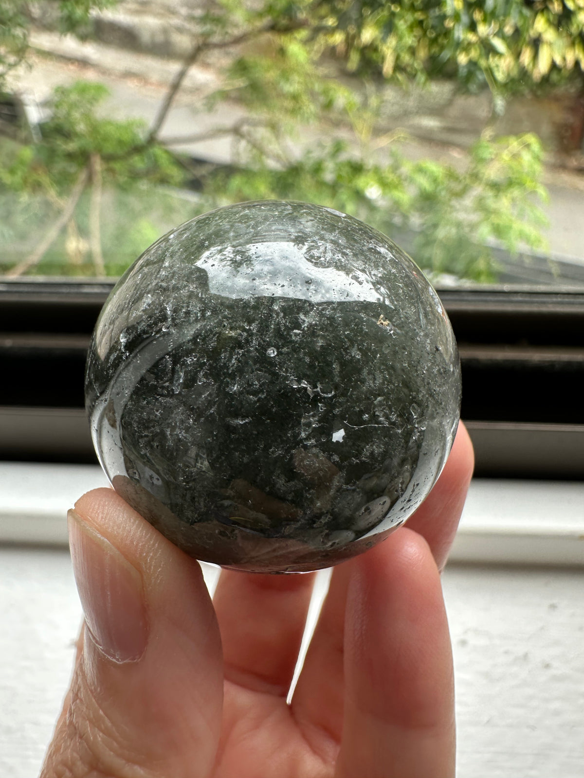 Garden Quartz Sphere | Lodolite Scenic Quartz Crystal Ball