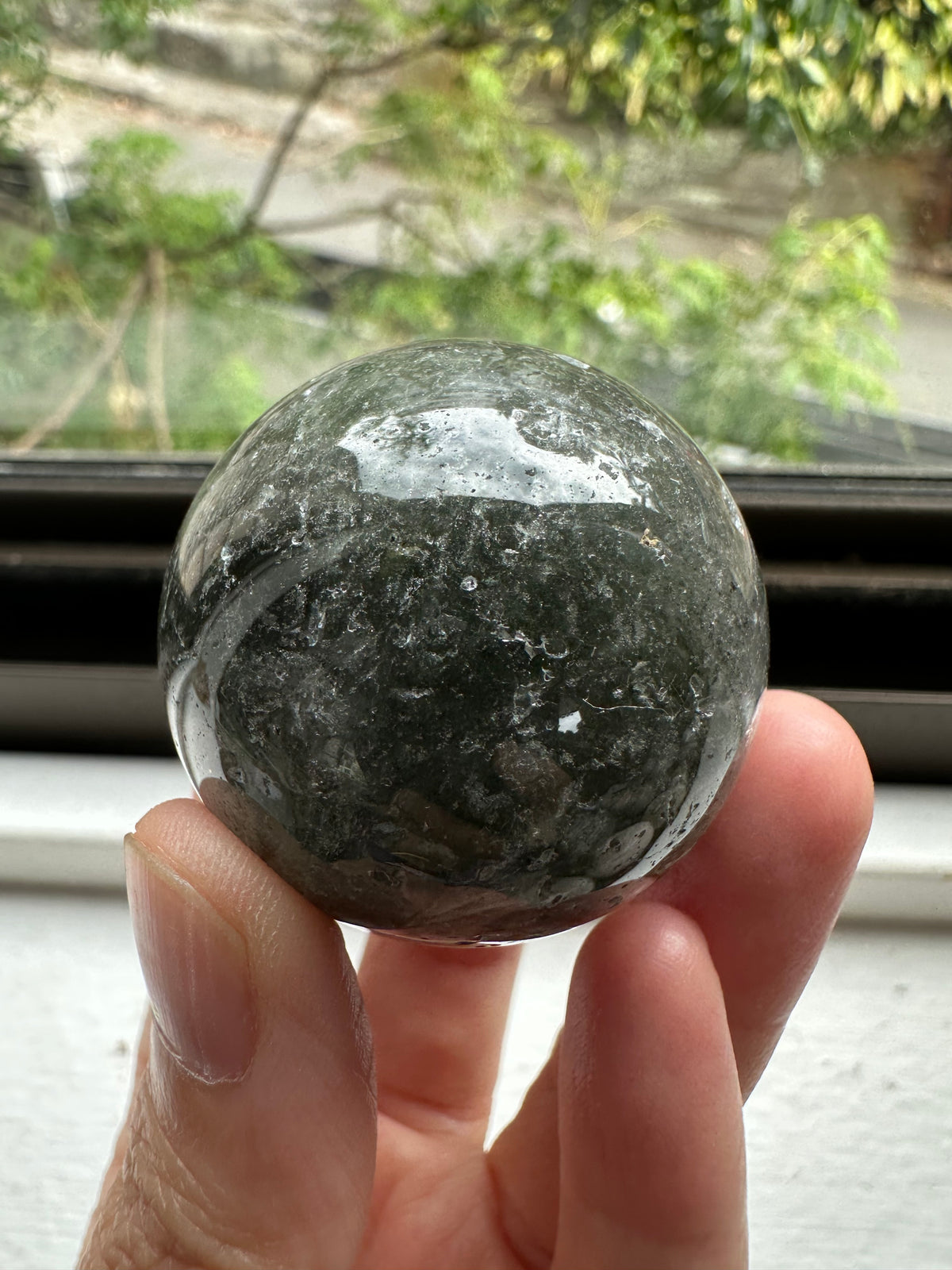 Garden Quartz Sphere | Lodolite Scenic Quartz Crystal Ball