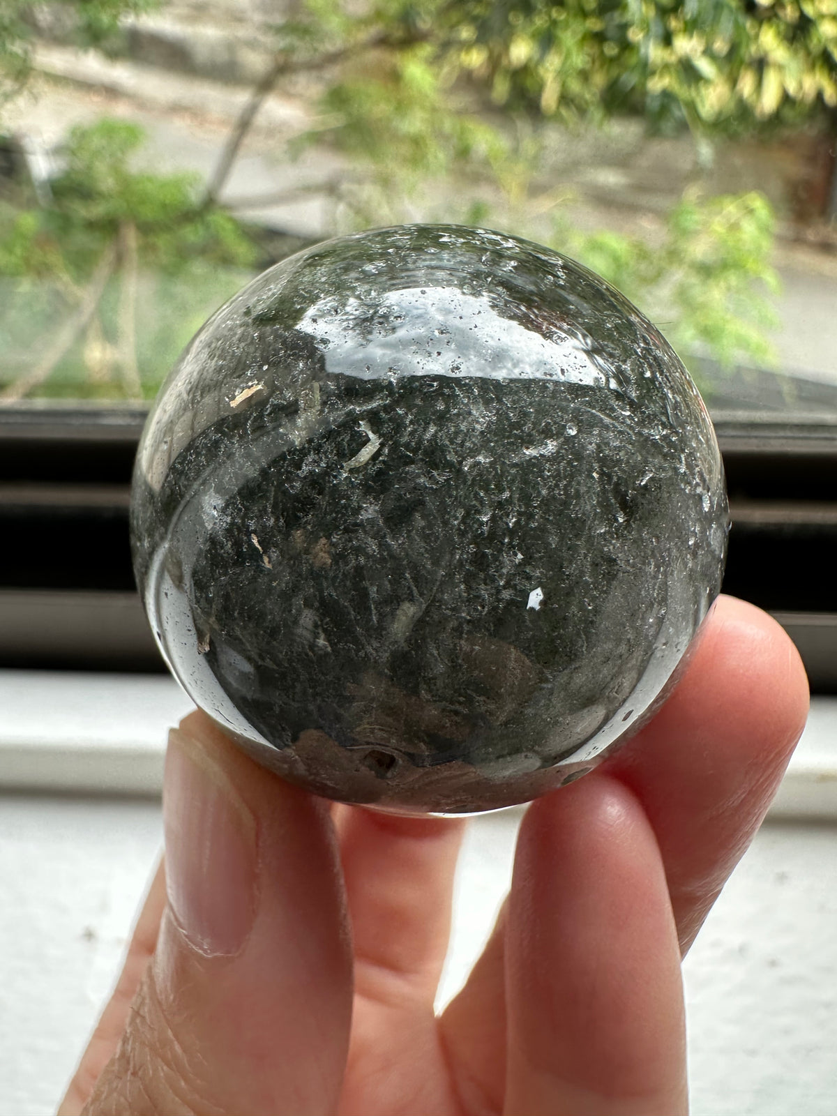 Garden Quartz Sphere | Lodolite Scenic Quartz Crystal Ball