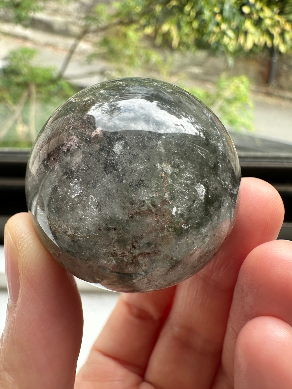 Garden Quartz Sphere | Lodolite Scenic Quartz Crystal Ball