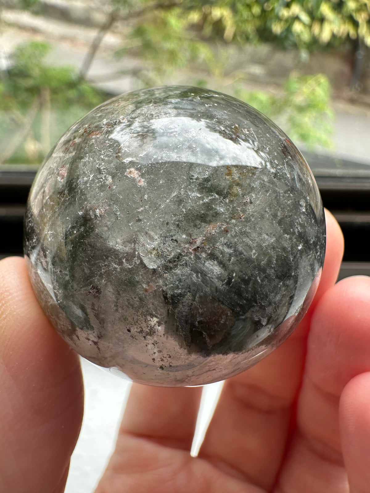 Garden Quartz Sphere | Lodolite Scenic Quartz Crystal Ball