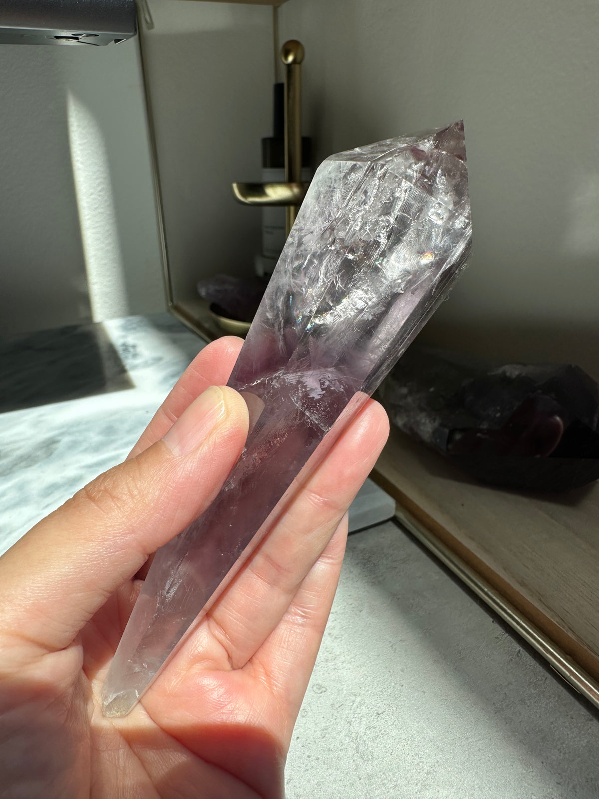 Light Purple Brazilian Amethyst Wand, Natural Crystal – alternate view 5