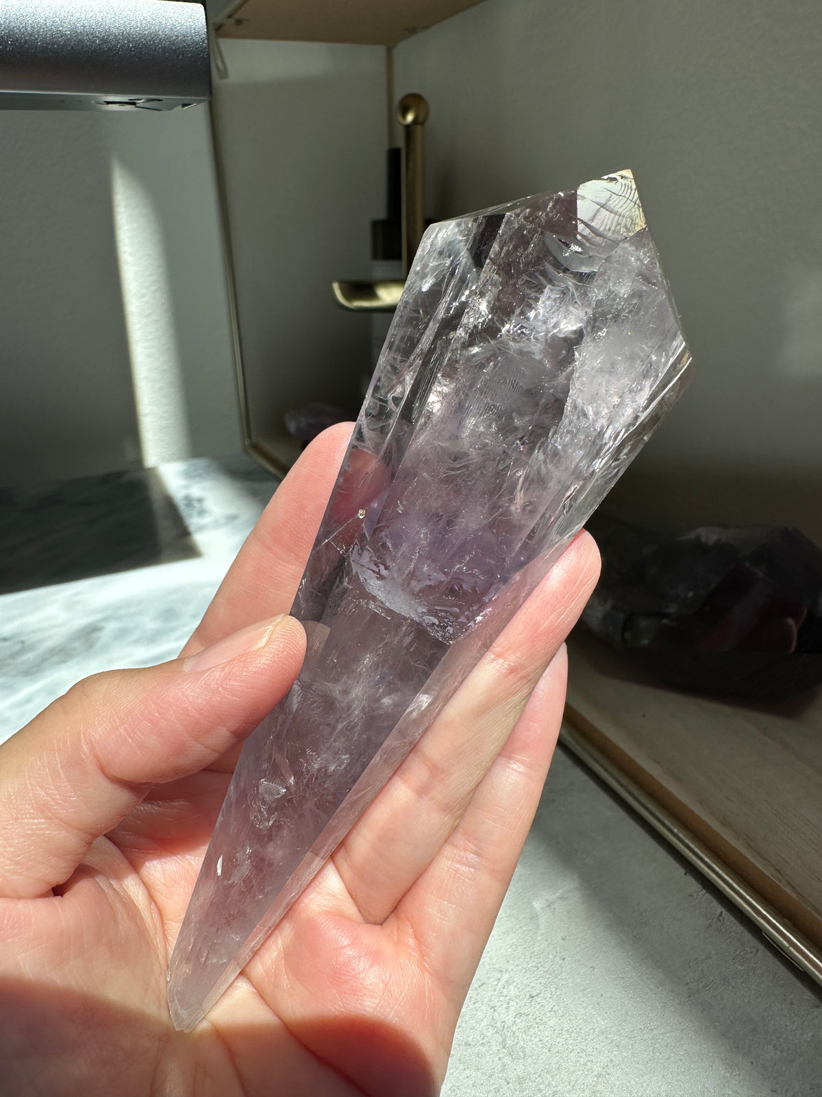 Light Purple Brazilian Amethyst Wand, Natural Crystal – alternate view 6