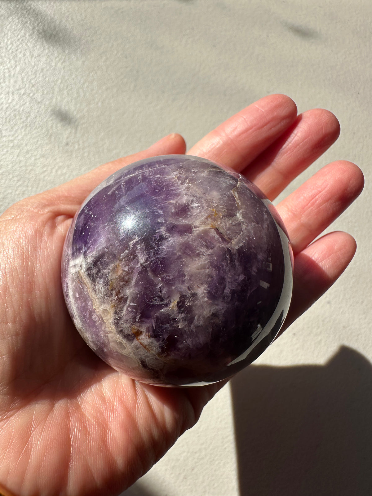Dream Amethyst Sphere, Chevron Crystal Ball 5–7cm – alternate view 6