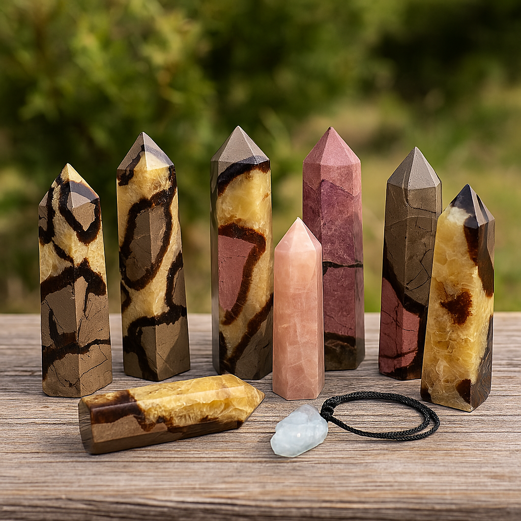 Natural Septarian Tower – Dragon Stone Crystal Point 8–10cm product photo 4