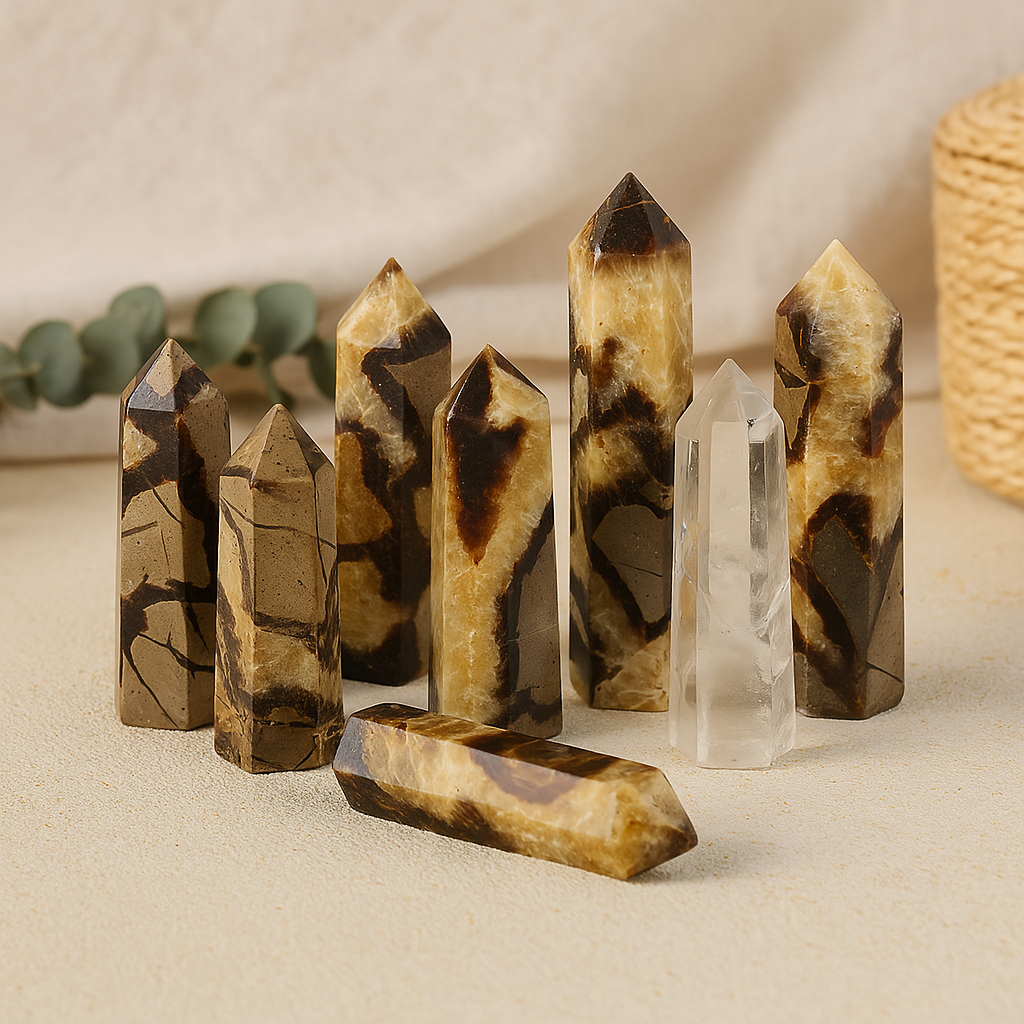 Natural Septarian Tower – Dragon Stone Crystal Point 8–10cm product photo 2