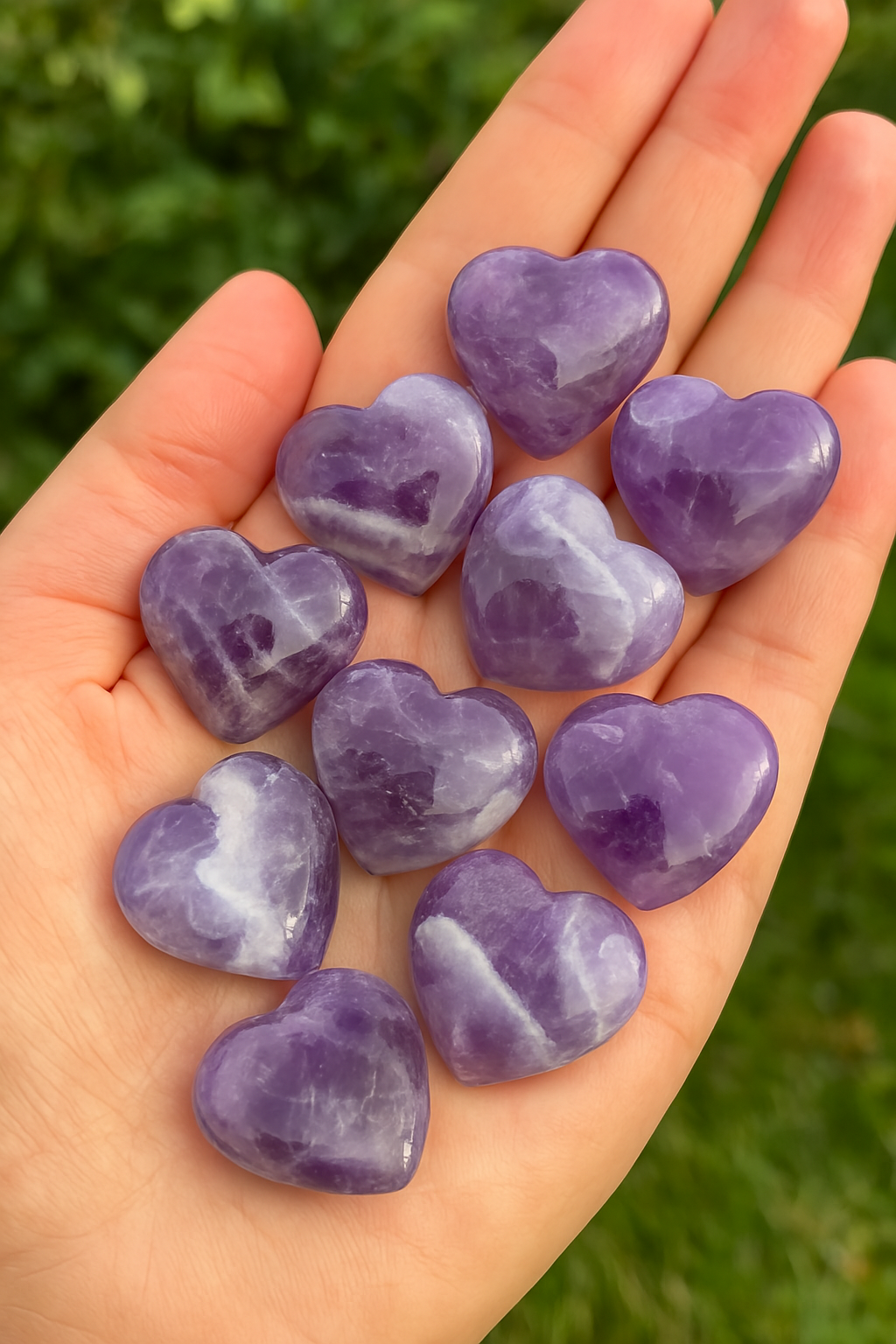 Dream Amethyst Heart, Chevron Crystal Carving 3cm – alternate view 3