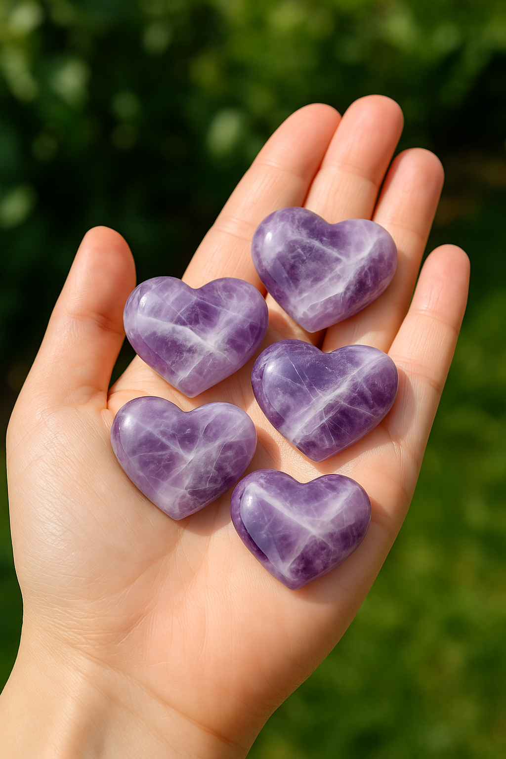 Dream Amethyst Heart, Chevron Crystal Carving 3cm – alternate view 4