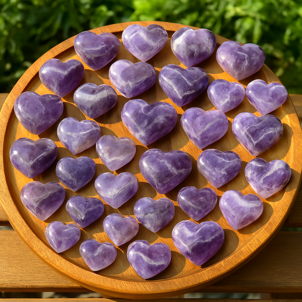 Dream Amethyst Heart, Chevron Crystal Carving 3cm – alternate view 2