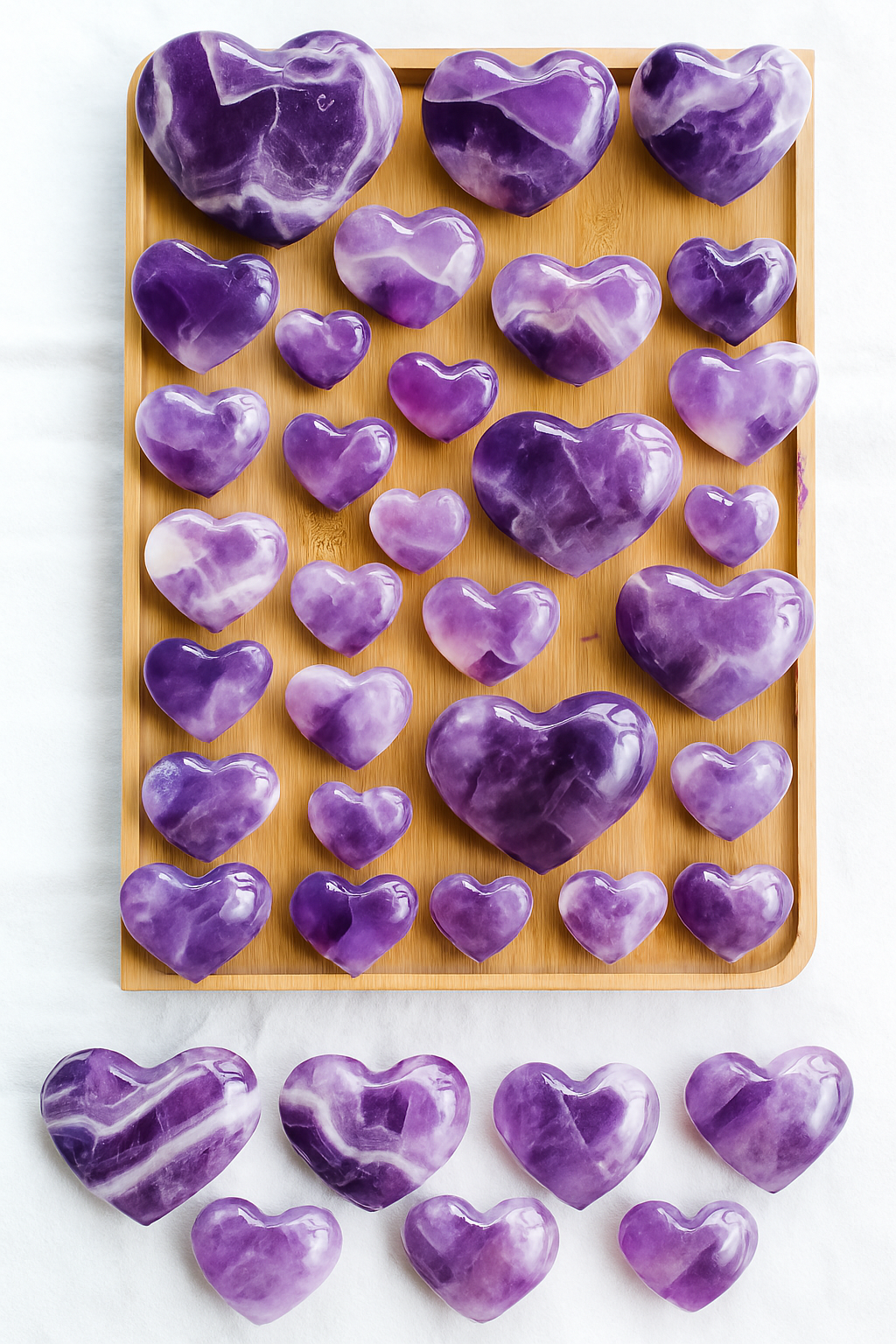 Dream Amethyst Heart, Chevron Crystal Carving 3cm – product overview