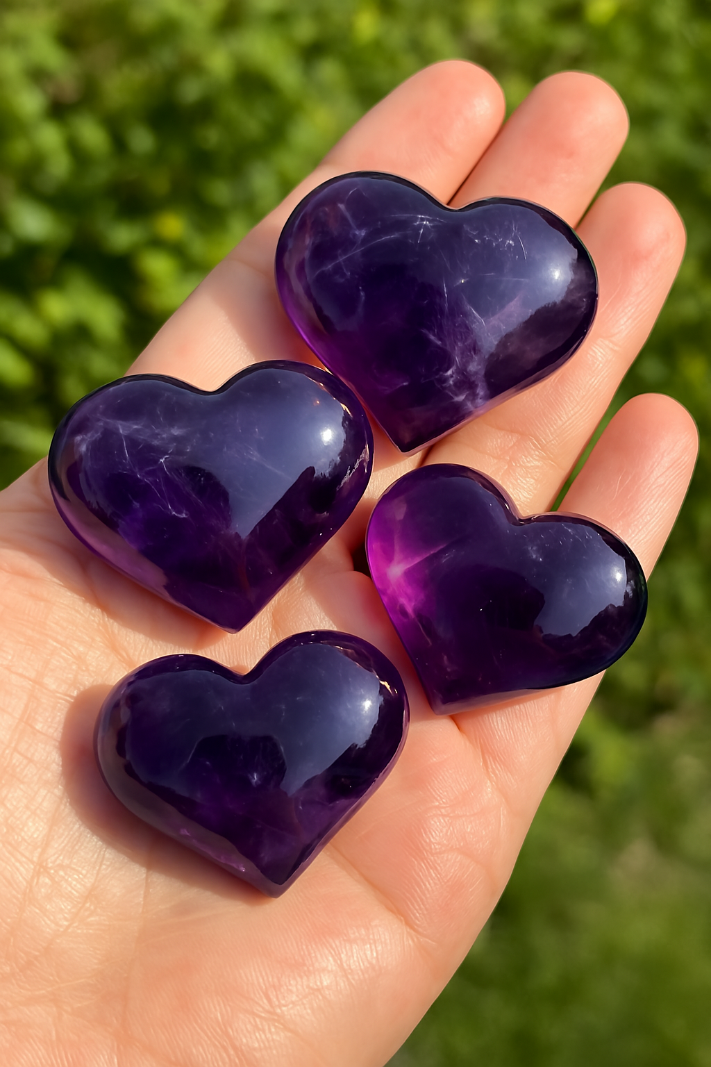 Uruguay Amethyst Heart, Natural Deep Purple Crystal 2–5cm – alternate view 5