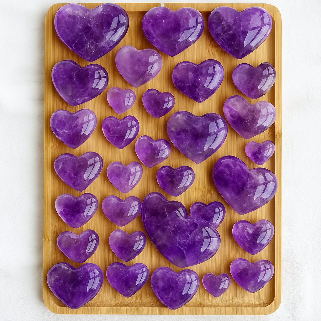 Uruguay Amethyst Heart, Natural Deep Purple Crystal 2–5cm – alternate view 2
