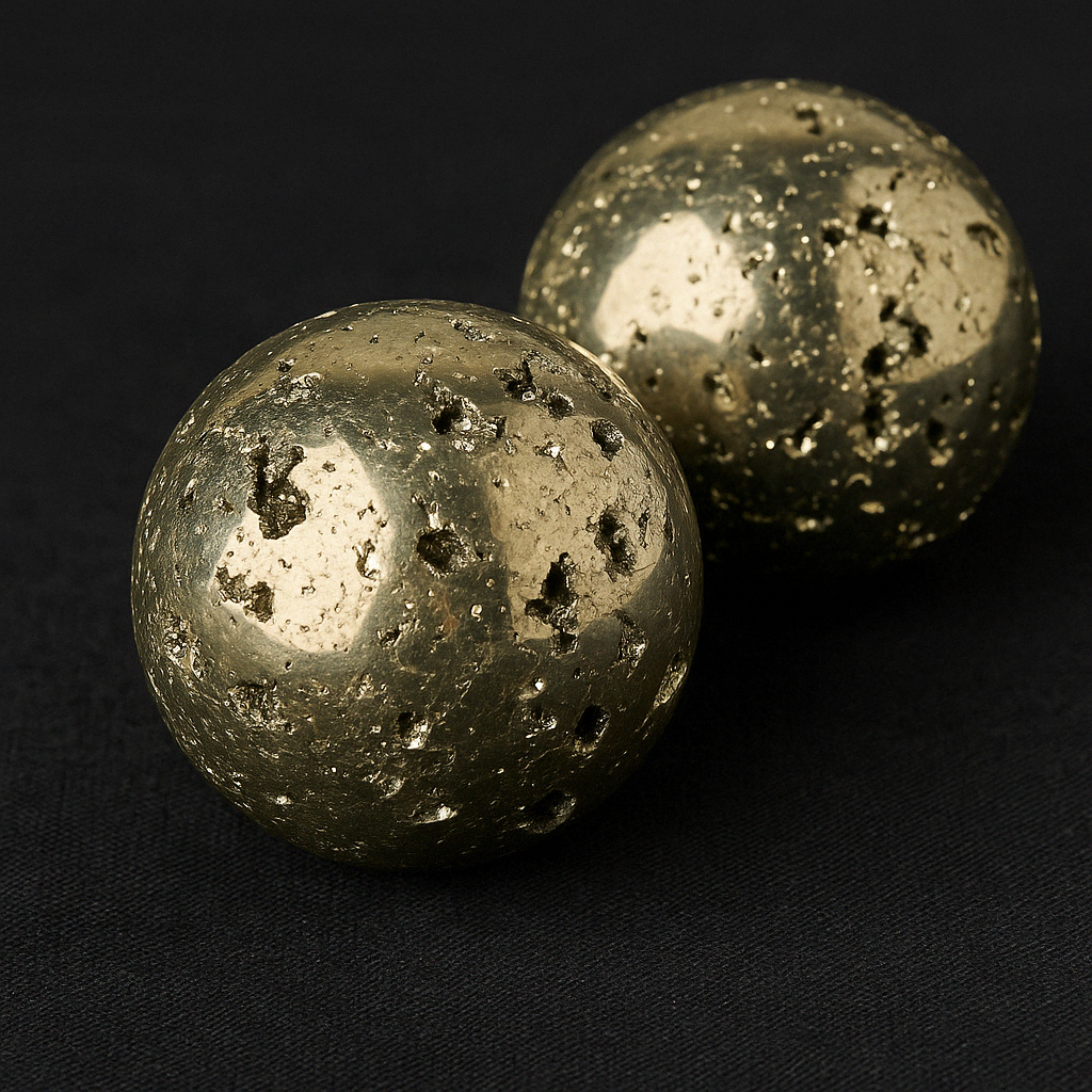 Peruvian Pyrite Sphere | Natural Metallic Mineral Ball 3–3.5cm