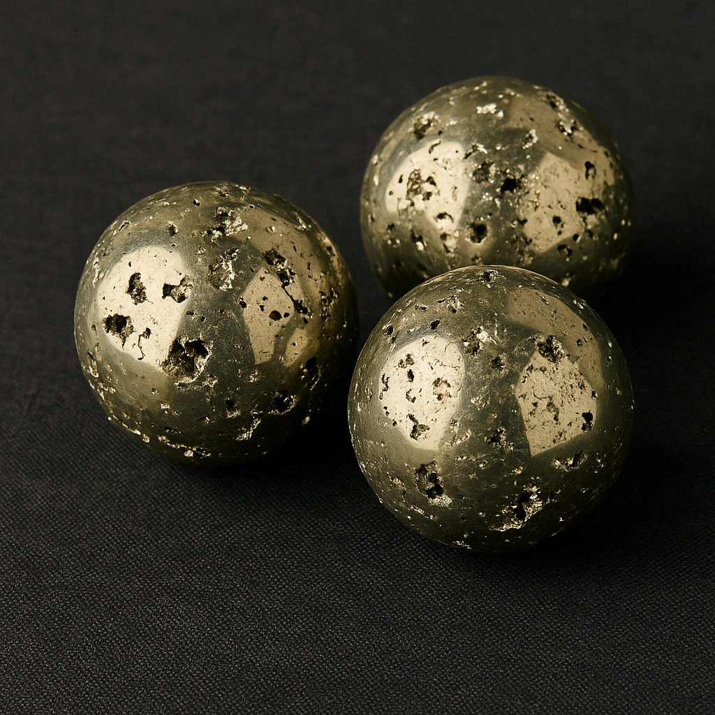 Peruvian Pyrite Sphere | Natural Metallic Mineral Ball 3–3.5cm