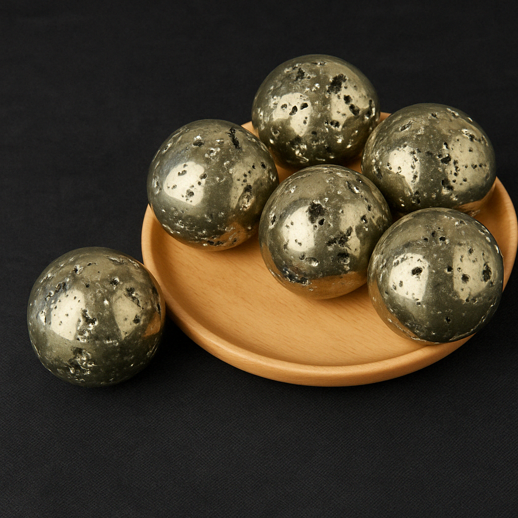 Peruvian Pyrite Sphere | Natural Metallic Mineral Ball 3–3.5cm