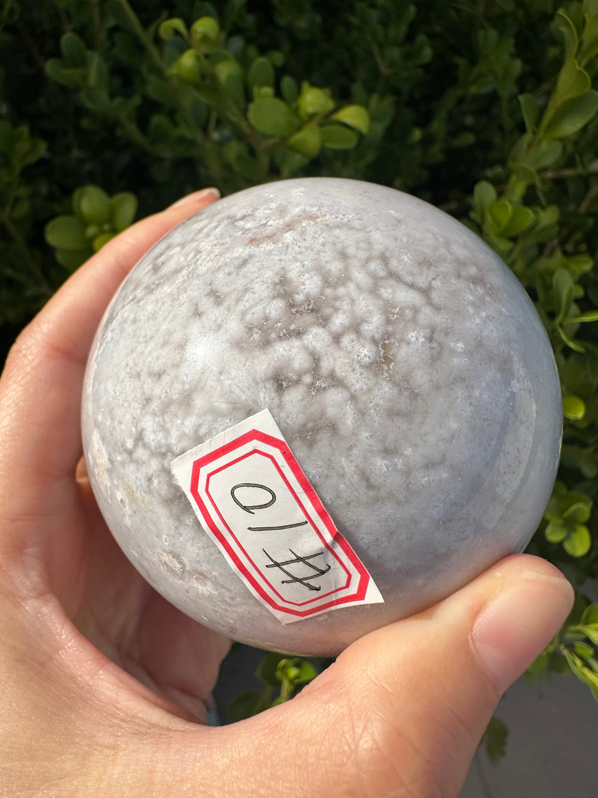 Flower Agate Sphere with Blossom Inclusions | Exact Piece #10