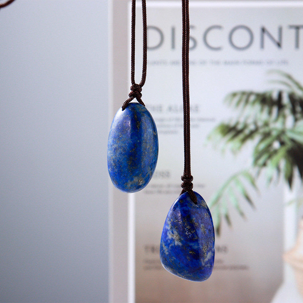 Lapis Lazuli Drop Necklace – Natural 3cm Pendant product photo 2