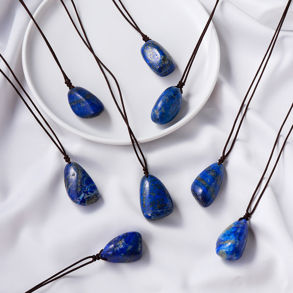 Lapis Lazuli Drop Necklace – Natural 3cm Pendant product photo 1