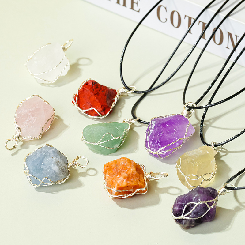 Raw Crystal Necklace | Natural Stone Pendant | Choose Your Stone